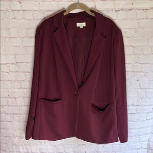 LOFT Women's Deep Burgundy Blazer coat Size 16